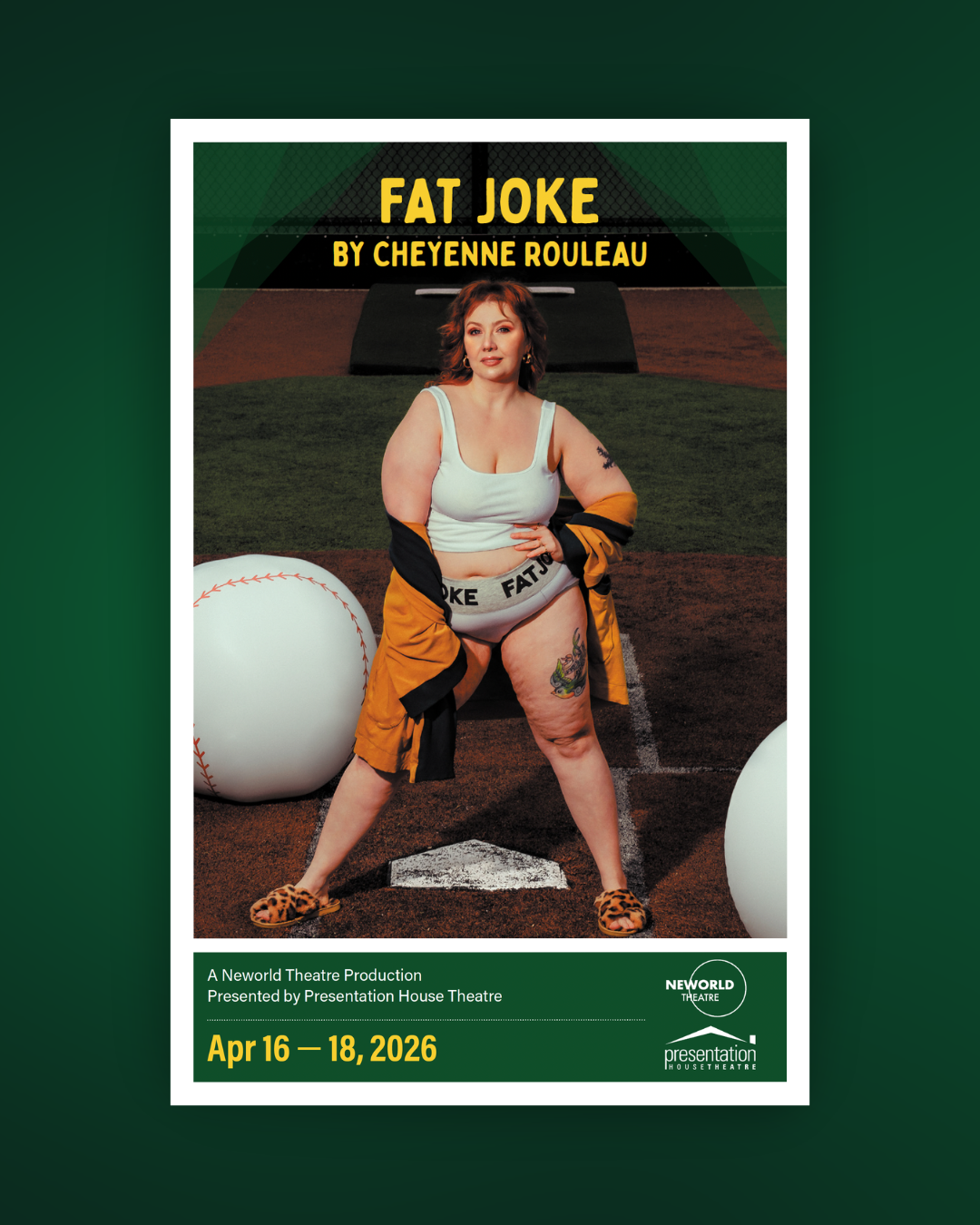 Show Program for Fat Joke, April 16 – 18, 2026.